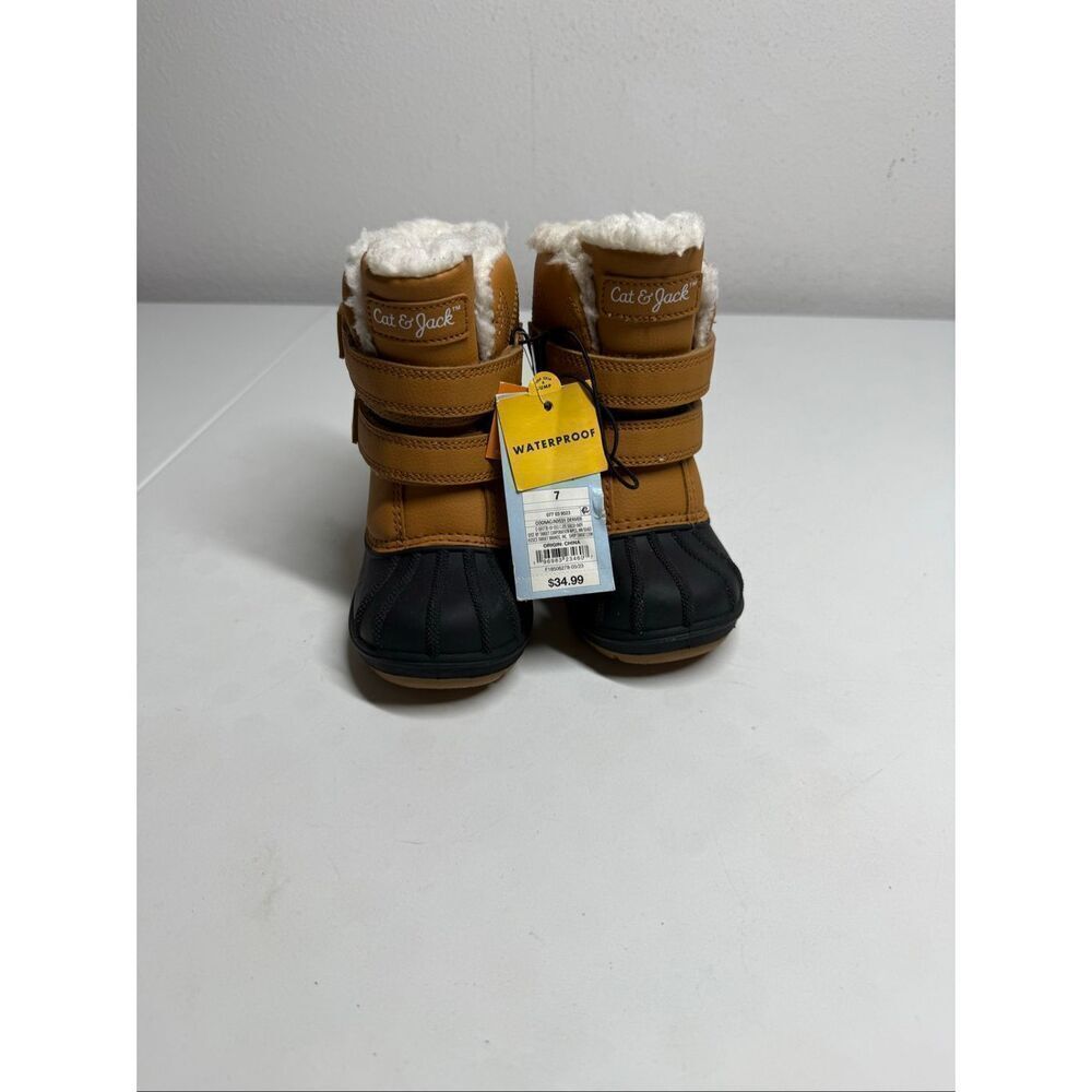 NWT Cat & Jack Toddler Denver Winter Boots Cognac Size 7